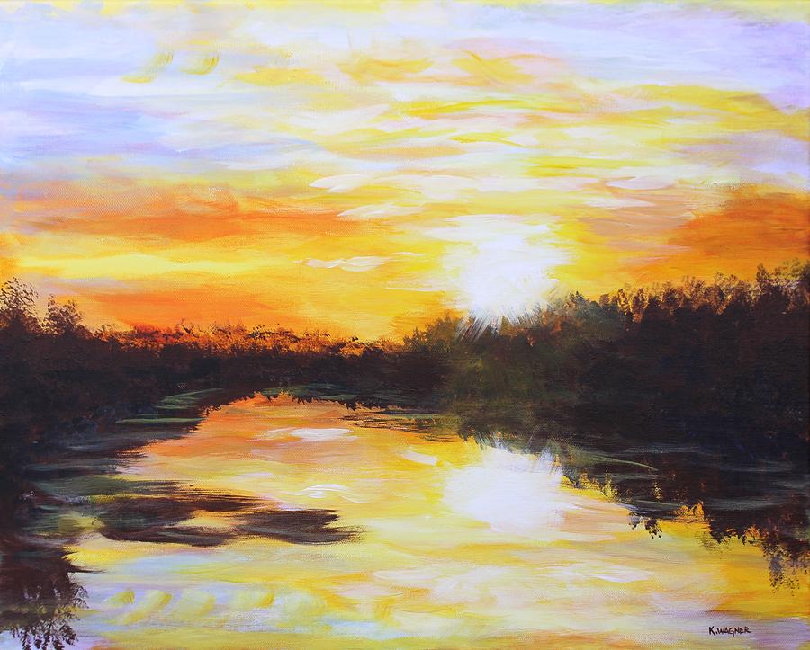 Delta Bayou Sunset Painting by Karl Wagner