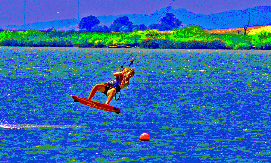 Kite Boarding Photograph - Delta Blue Wind Sailing by Joseph Coulombe