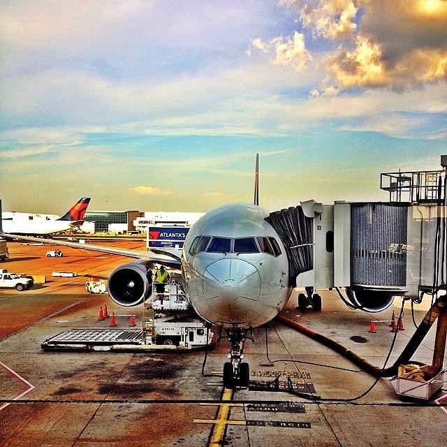 Atlanta Photograph - Delta Boeing 767-300 At The Gate In by Harrison Miller