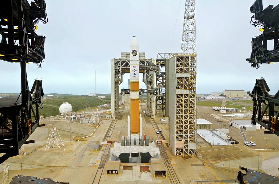 Delta Iv Photograph - Delta Iv Rocket On Launch Pad by National Reconnaissance Office