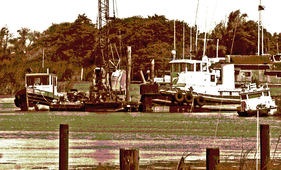 Delta Tug Boats At Work Digital Art by Joseph Coulombe