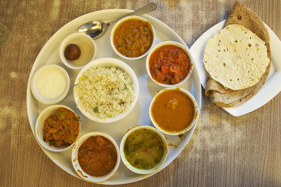 Deluxe Thali served in Mumbai, India Photograph by Malcolm P Chapman