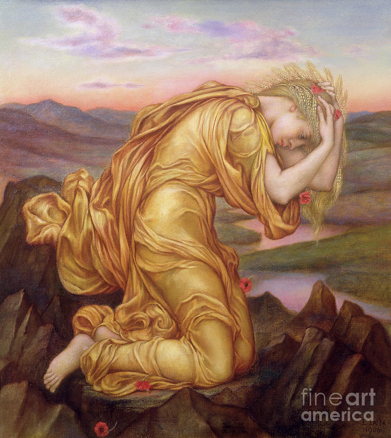 Demeter Mourning for Persephone Painting by Evelyn De Morgan