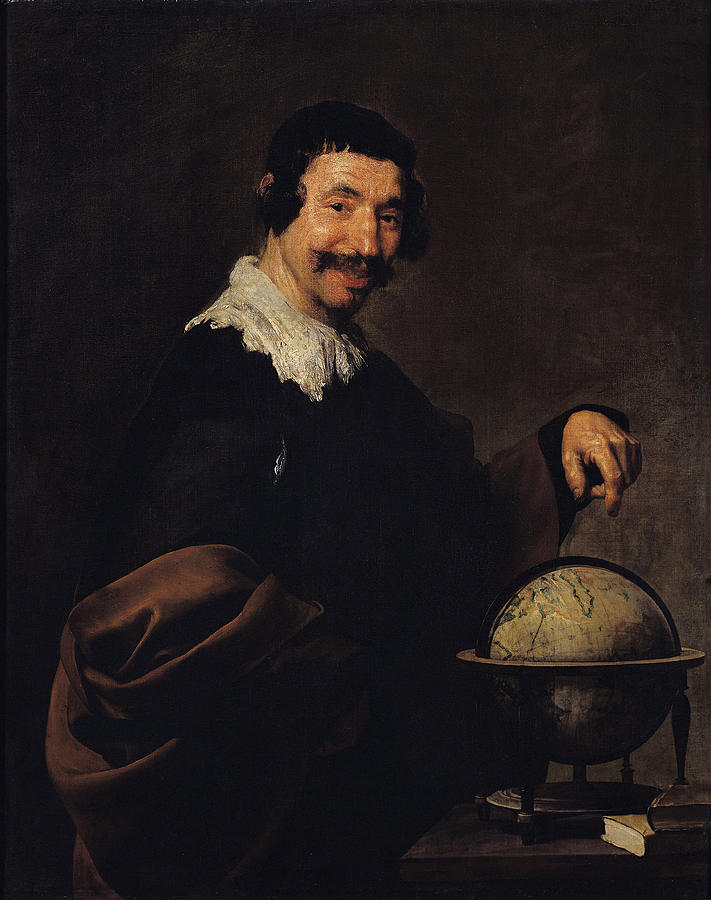 Book Photograph - Democritus, Or The Man With A Globe Oil On Canvas by Diego Rodriguez de Silva y Velazquez
