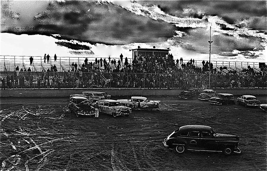 Demolition Derby rain storm clouds Tucson Arizona 1968 Photograph by David Lee Guss