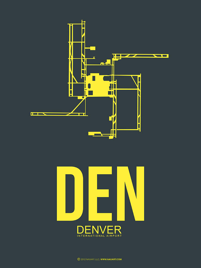 Denver Digital Art - DEN Denver Airport Poster 1 by Naxart Studio