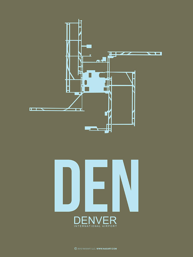 Denver Digital Art - DEN Denver Airport Poster 3 by Naxart Studio