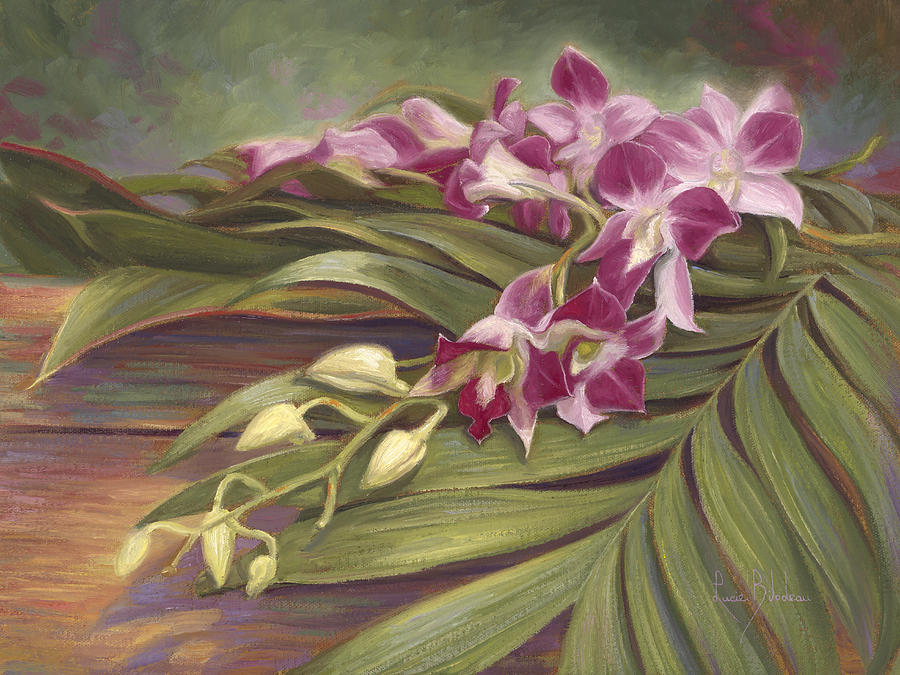 Flower Painting - Dendrobium Orchids by Lucie Bilodeau
