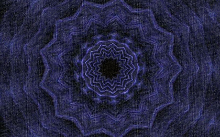 Denim Blues Mandala - Digital Painting Effect Photograph by Rhonda Barrett