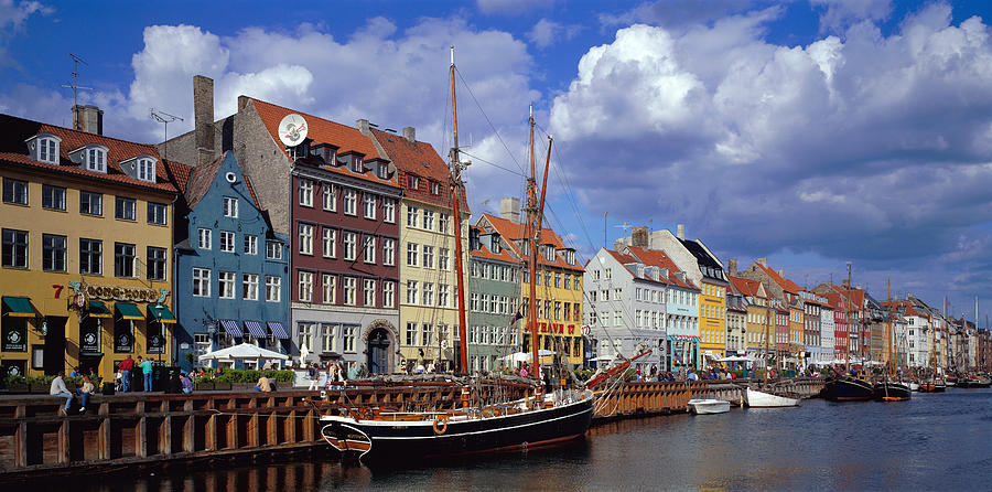 Boat Photograph - Denmark, Copenhagen, Nyhavn by Panoramic Images