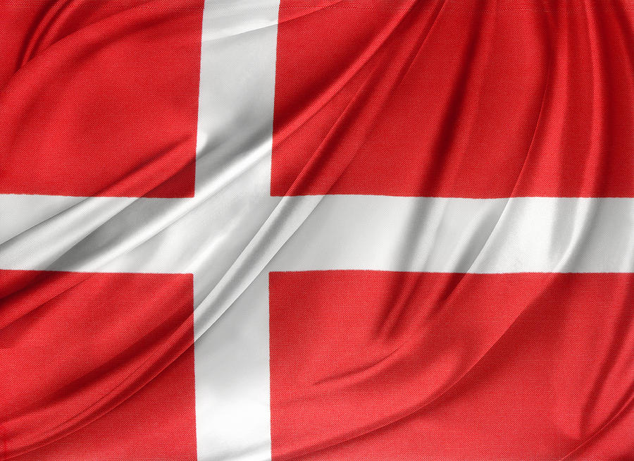 Flag Photograph - Denmark flag by Les Cunliffe