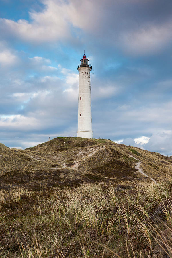 Lighthouse Photograph - Denmark, Jutland, Danish Riviera, Hvide by Walter Bibikow