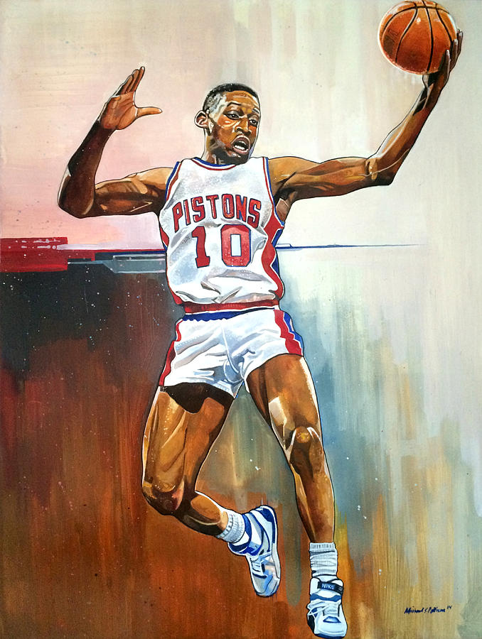 Detroit Pistons Painting - Dennis Rodman Bad Boy Pistons by Michael Pattison