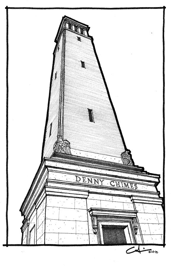 Denny Chimes Drawing by Calvin Durham