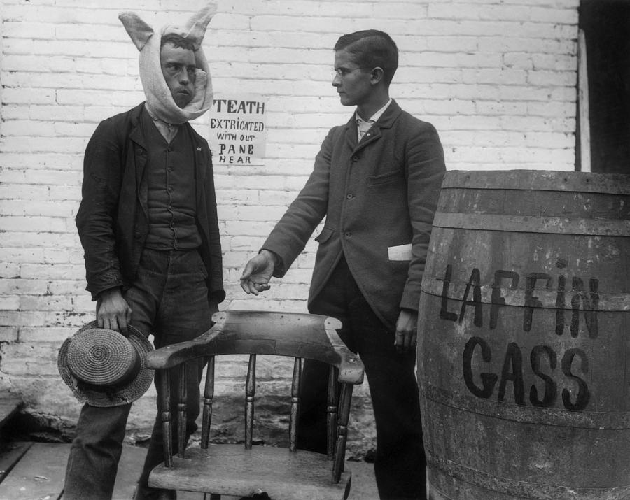 Dentist With Laffin Gass Photograph by M.e. Warren