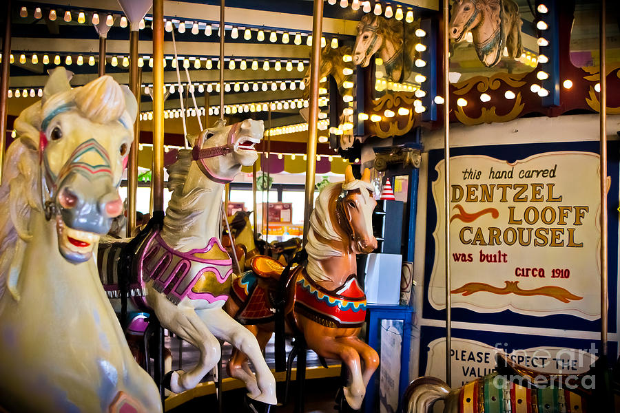Dentzel Looff Antique Carousel  Photograph by Colleen Kammerer