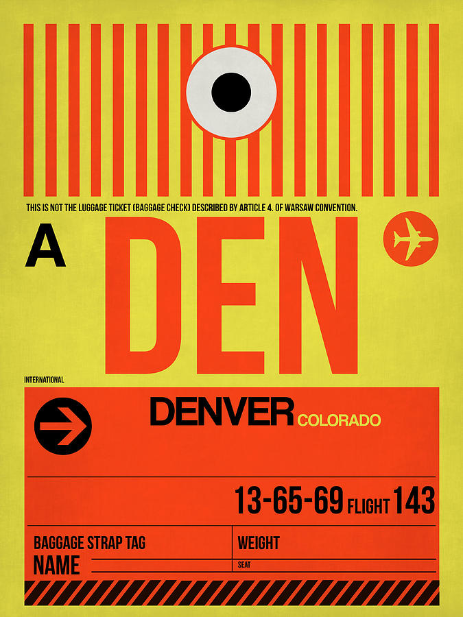 Denver Digital Art - Denver Airport Poster 3 by Naxart Studio