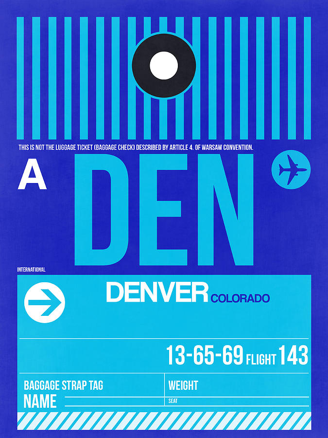 Denver Digital Art - Denver Airport Poster 4 by Naxart Studio