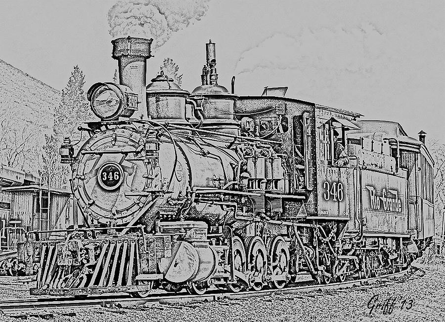 Train Digital Art - Denver and Rio Grande #346 by J Griff Griffin