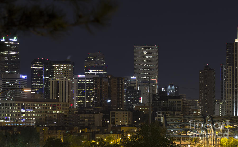 Denver At Night Photograph by Steven Parker