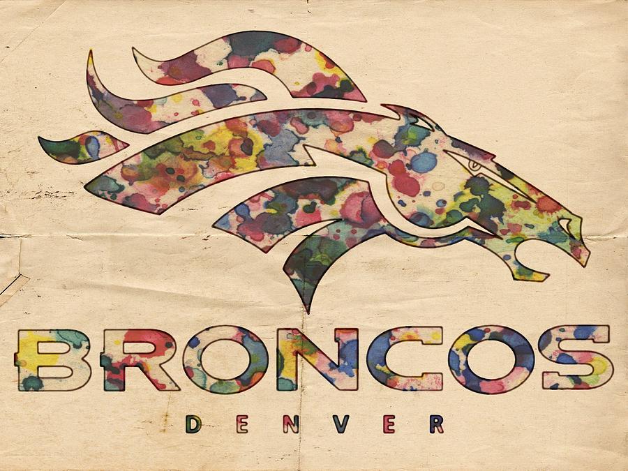 Denver Broncos Poster Vintage Painting by Florian Rodarte