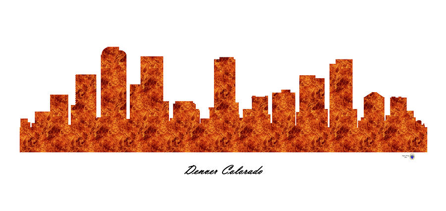 Denver Colorado Raging Fire Skyline Digital Art by Gregory Murray