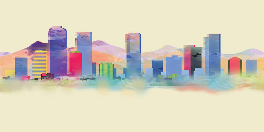 Denver Colorado Skyline I Painting by Loretta Luglio