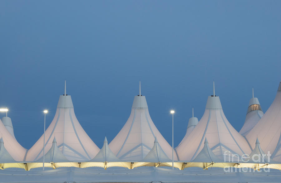 Architecture Photograph - Denver International Airport at Dusk by Juli Scalzi