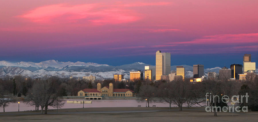 Denver Skyline at Dawn Photograph by Jennifer Camp