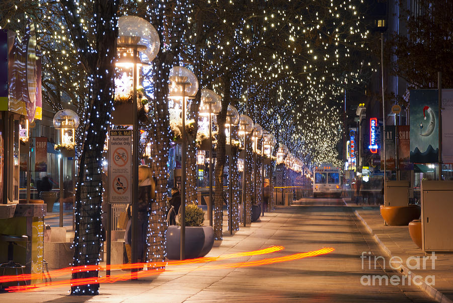 Denvers 16th Street Mall at Christmas Photograph by Juli Scalzi