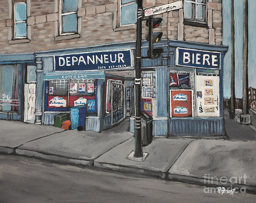 Depanneur Safa Wellington Street  Painting by Reb Frost