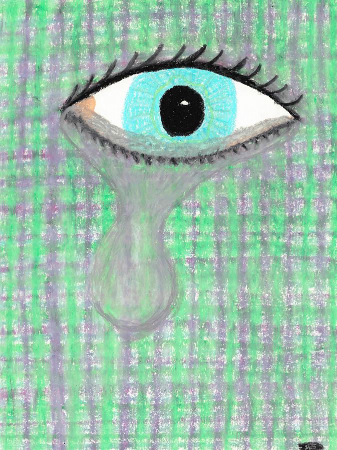 Depiction Of An Eye Crying Pastel