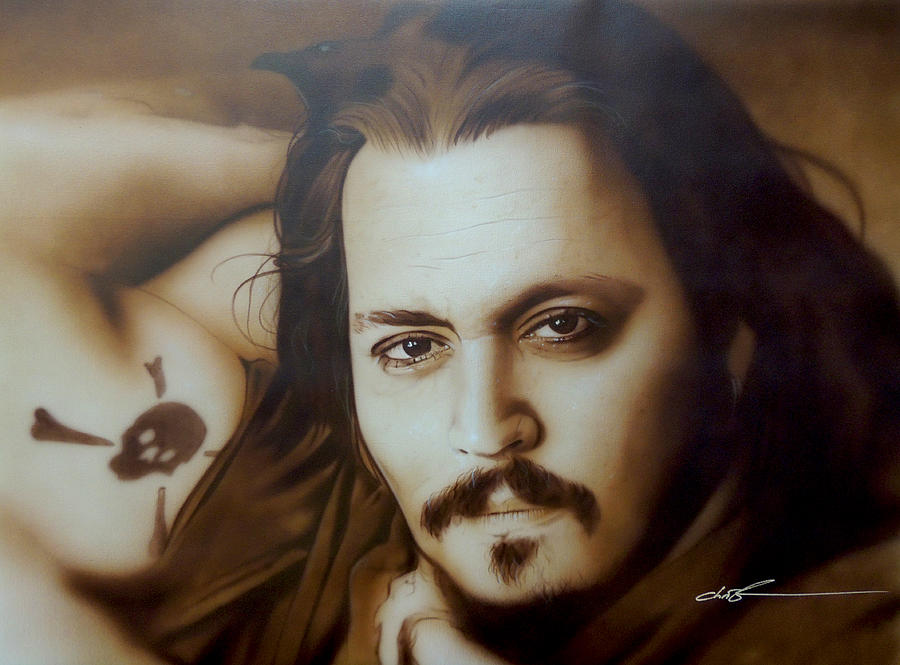 Johnny Depp Painting -  Depp II  by Christian Chapman Art