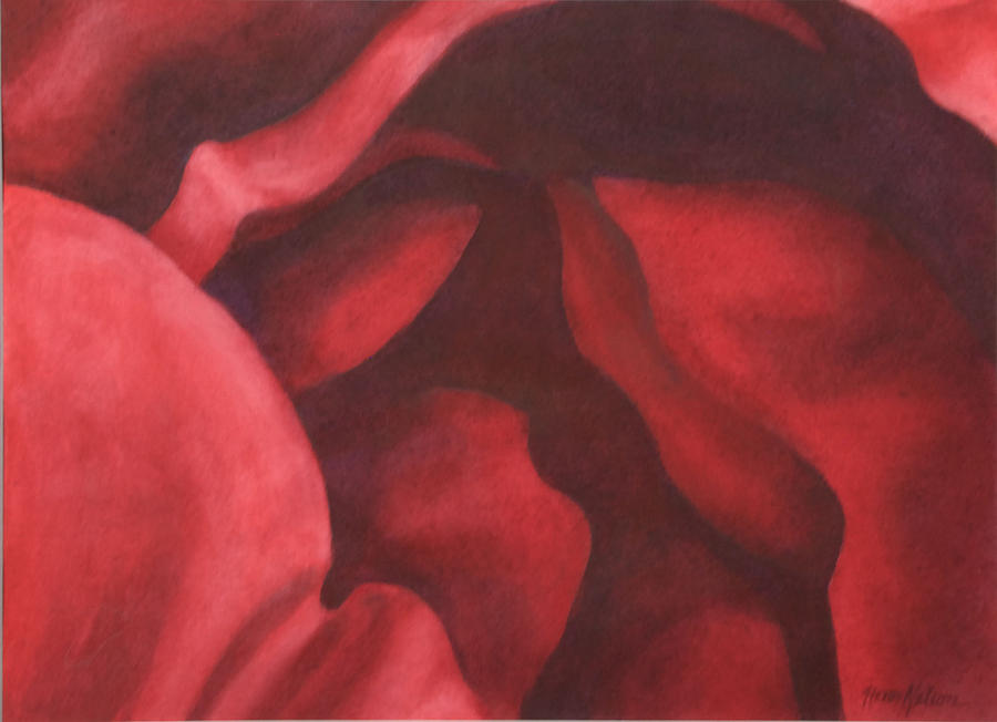 Depths of Red Painting by Heidi E Nelson