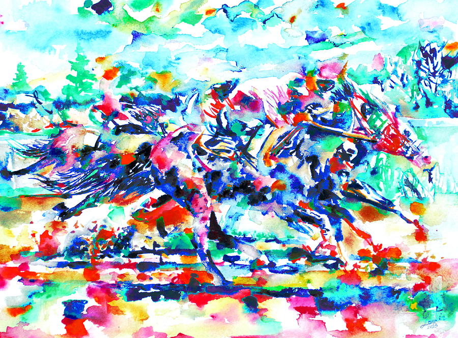 Derby Race Painting by Fabrizio Cassetta