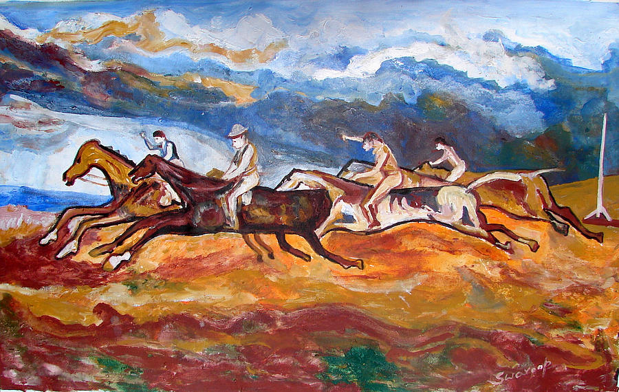 Derby Race Horses Painting by Anand Swaroop Manchiraju