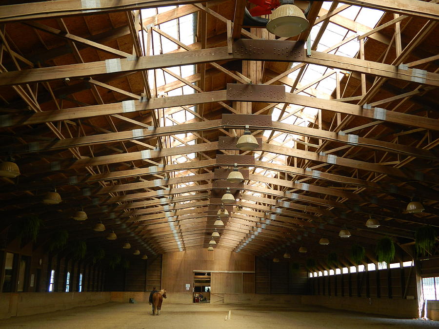 Nature Photograph - Derbyshire Stables Indoor Riding Ring by Kathy Barney