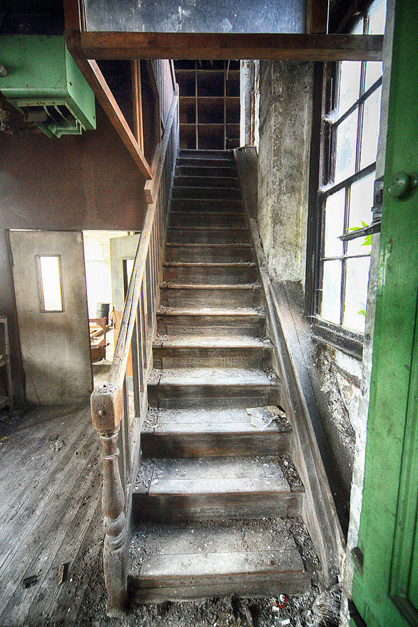 Architecture Photograph - Derelict wooden staircase by Russ Dixon