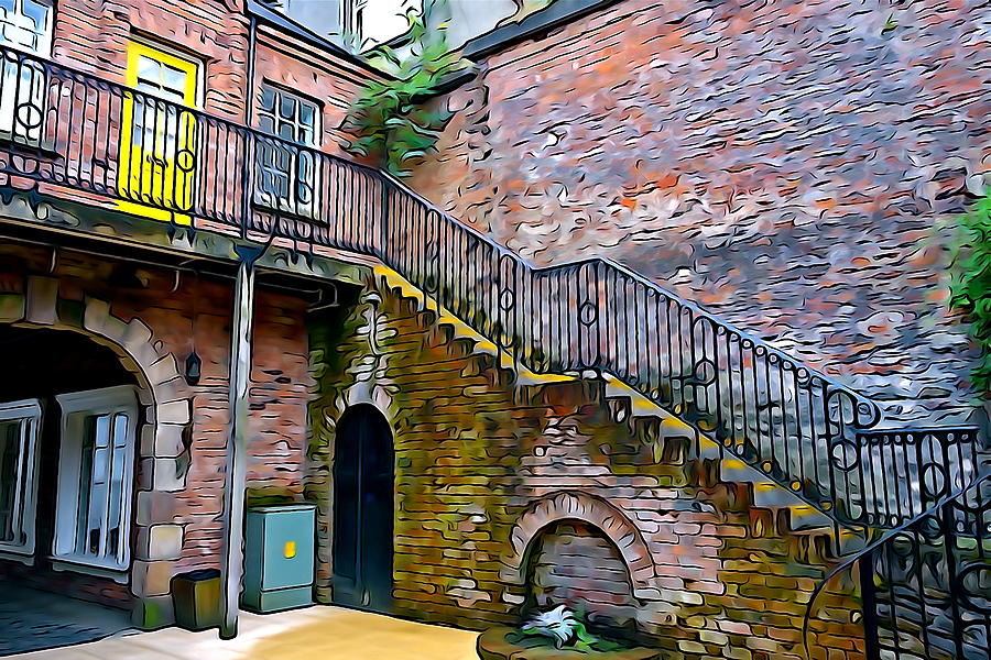 Architecture Photograph - Derry Courtyard by Norma Brock
