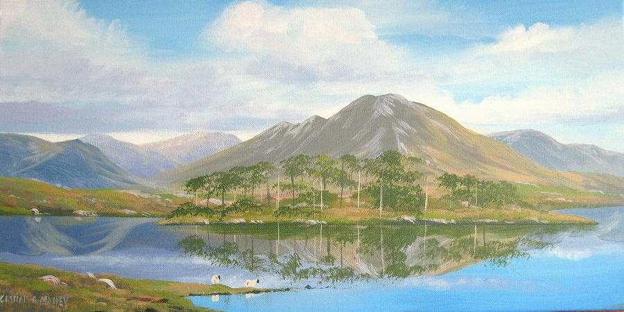 Derryclare Lake Painting by Cathal O malley