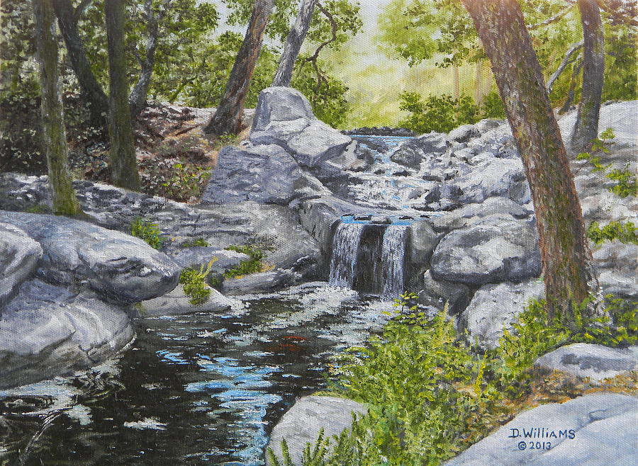 Descanso Falls Painting by Duwayne Williams