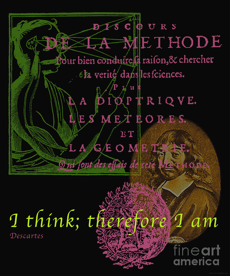 Descartes Digital Art by Jean luc Comperat