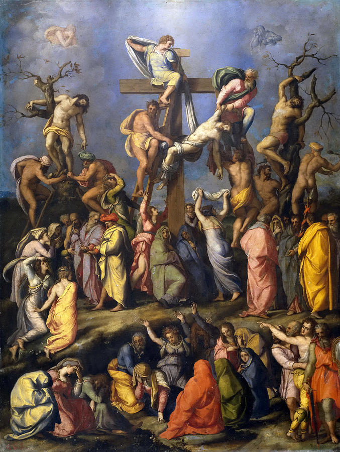 Descent from the Cross Painting by Alessandro Allori