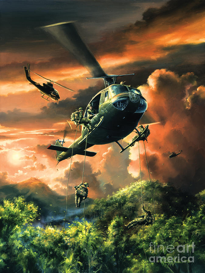 Jet Painting - Descent Into The A Shau Valley by Randy Green