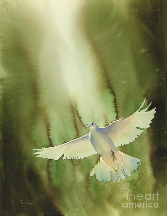 Dove Painting - Descent by Robert Hooper