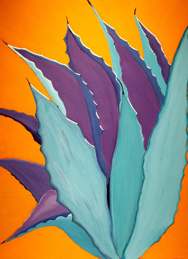 Desert Agave Cactus Painting by Karyn Robinson