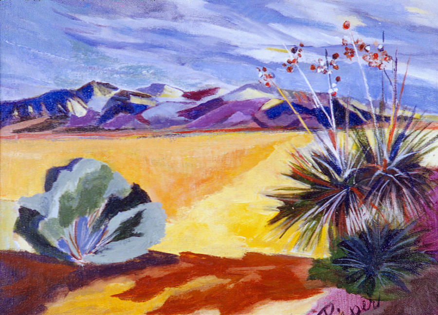 Desert Painting - Desert and Mountains by Betty Pieper