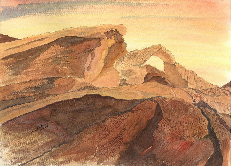 Nevada Painting - Desert Arch by Joel Deutsch