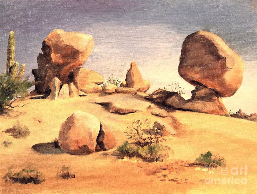 Desert Balanced Rock Painting by Art By Tolpo Collection