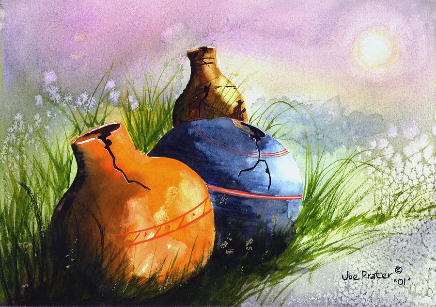 Jar Painting - Desert Bounty by Joe Prater